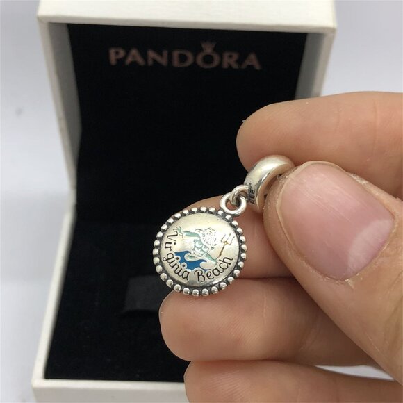 ✨🔥Pandora Blue Virginia Beach Exclusive Dangle Charm Travel Pendant - Picture 2 of 4